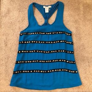 ZOOMPY Blue Beaded Tank Top